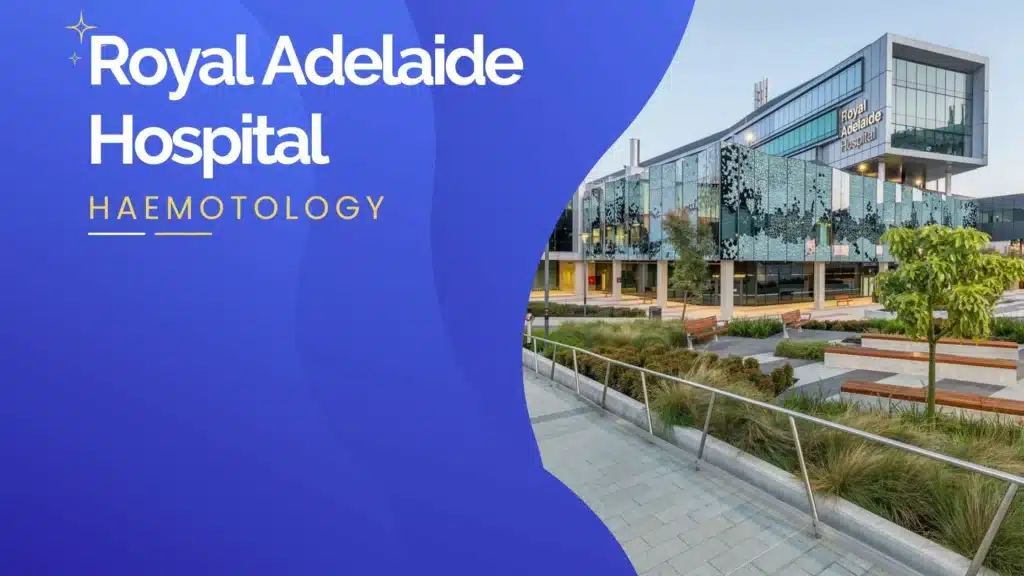 Royal Adelaide Hospital entrance with modern glass facade and landscaped garden.