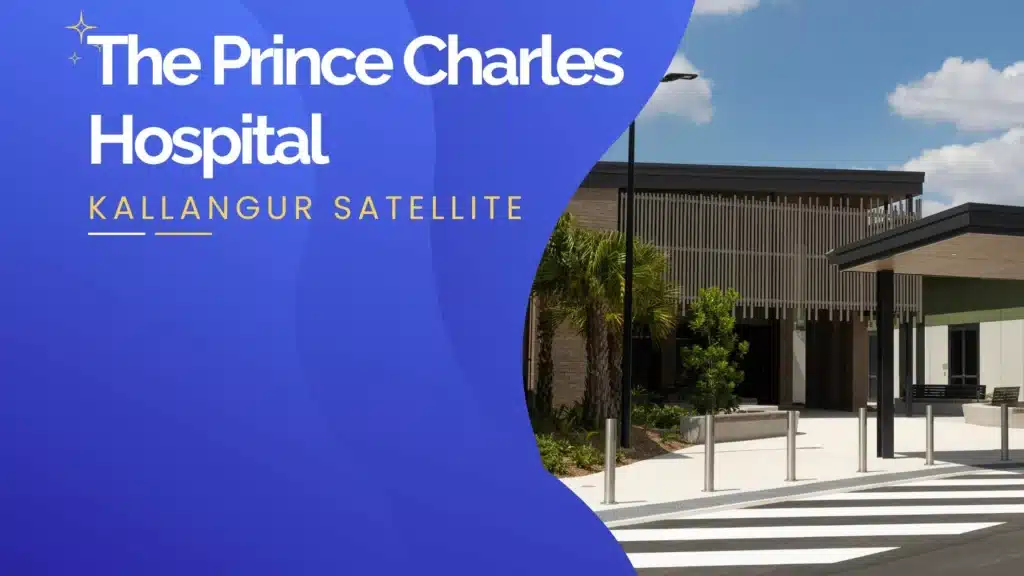 The Prince Charles Hospital Kallangur Satellite building entrance with zebra crossing.