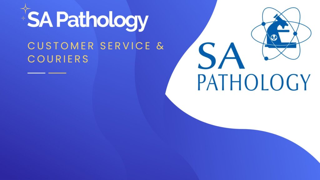 SA Pathology Logo with Customer Services & Couriers Departments Highlighted