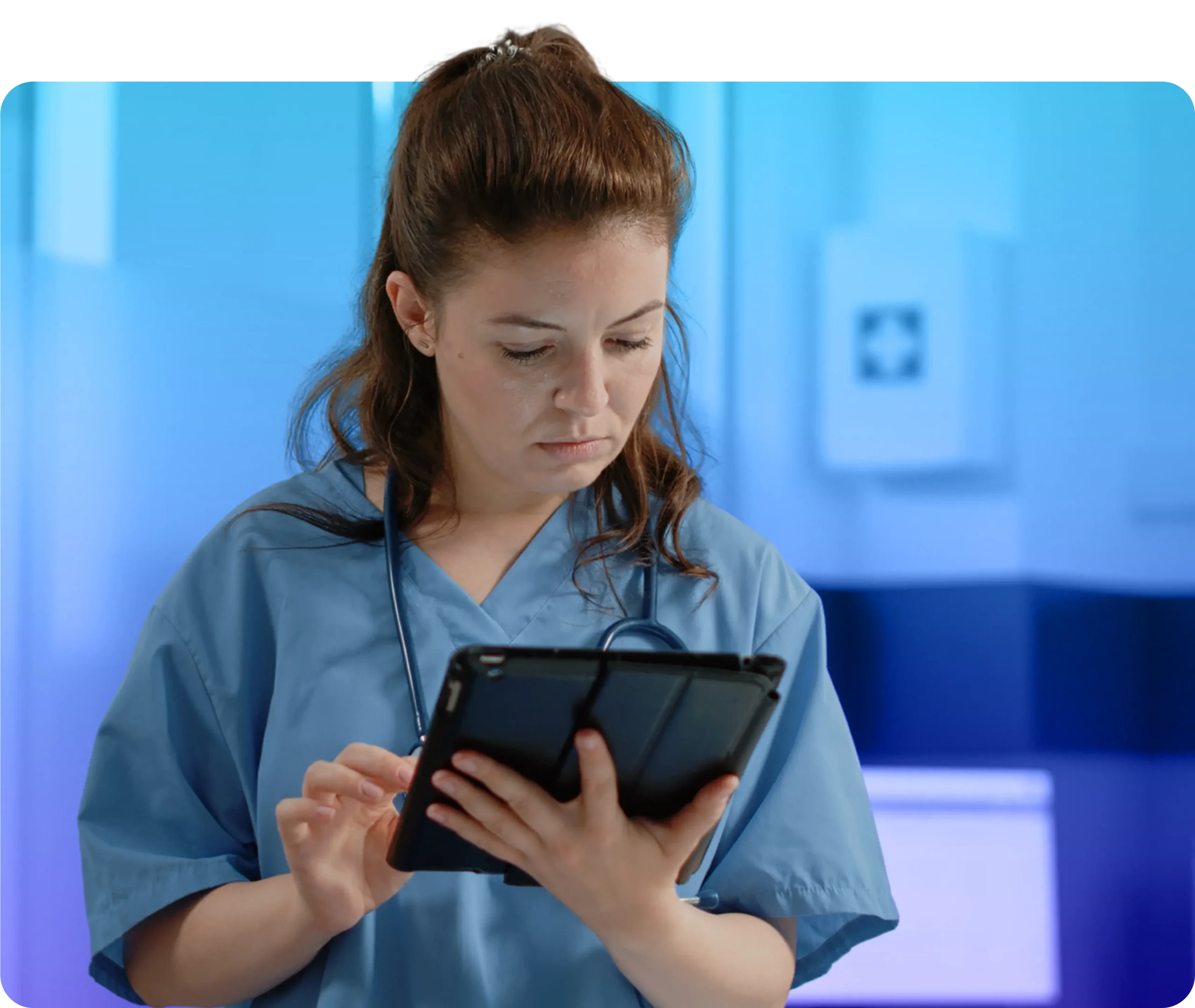 Women Checking the Gadget
